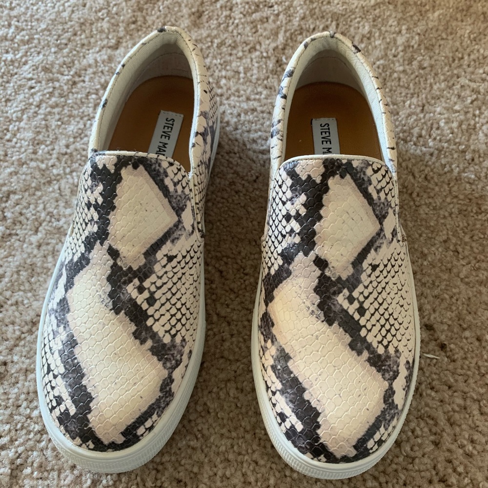 Steve Madden snakeskin slip on sneakers